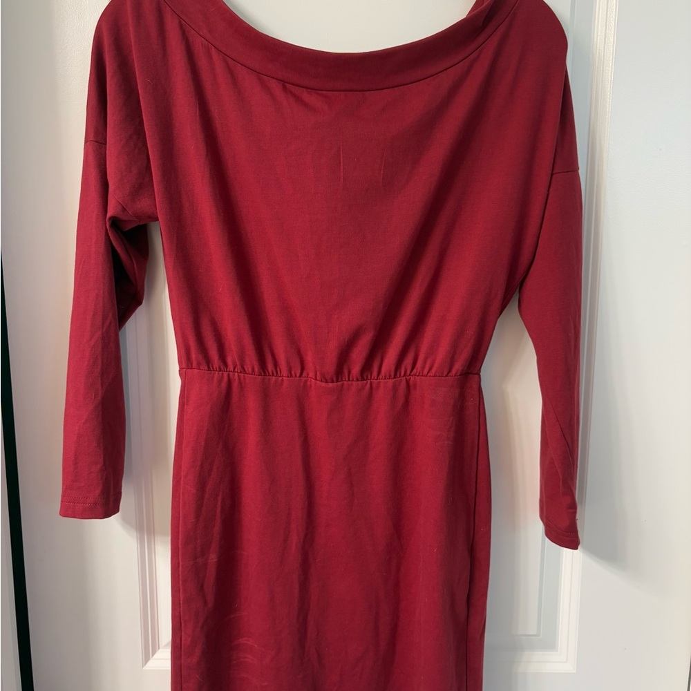 SHEIN Red Long Sleeve Mini Dress
